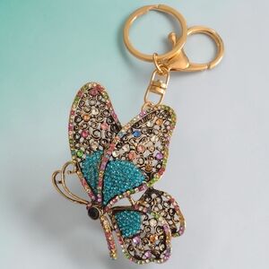 Charming Crystal Butterfly Bag Charm / Keychain